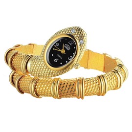JewelryWe Women’s Snake Bangle Watches: Hip Hop Wrap Cuff Bracelet Watch Bendable Snake Armband Quartz Wristwatch