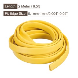 uxcell U Channel Edge Trim, 6.5ft Length Rubber Guard Seal Strip Edge Protector Fit for 0.1-1mm Edge, (11/64" W x 15/32" H) Yellow