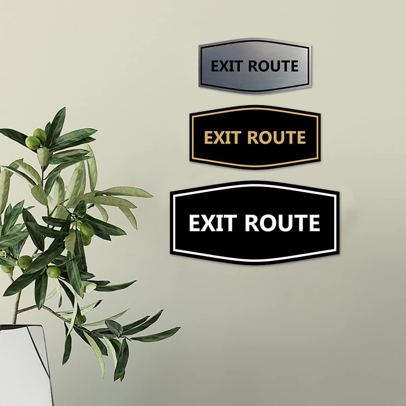 Signs ByLITA Fancy Exit Route Sign (Red) - Large