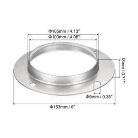 PATIKIL 4" Duct Connector Flange, Straight Pipe Exhaust Flange Stainless Steel Duct Mounting Plate for Heating Cooling Ventilation HVAC System