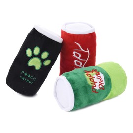 HugSmart | Plush and Squeaky Dog Toys (3-Pack)｜Soft Durable Fabric | Drinking Cans Shaped, Interactive Fetch Dog Toy for Small Medium Large Breeds…