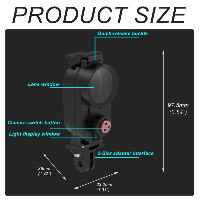 Aluminum Alloy Waterproof Housing Case for Insta360 GO 3S, Go
