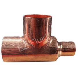 (4-PK) EZ-FLUID Plumbing 1" x 1/2" x 1" C X C X C Copper Reducing Tee,LF Pressure Copper Reducer Tee Low-Heel Fittings,Sweat Solder Connection Residential,Commercial Pipe