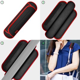 ZINZ Ultra-thick Shoulder Pads, Long Shoulder Pads with Non-slip and Breathable Features, Individual Velcro Shoulder Pads, Ideal for PC Bags, Camera Bags, Travel Bags, Sports Bags, Backpacks, Shoulder