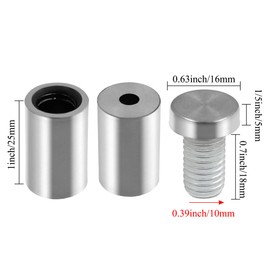 Luomorgo 12 Pcs 5/8" x 1.18" Stainless Steel Standoff Screws, Wall Sign Standoff Mounting Hardware Advertising Glass Standoff Nail for Hanging Acrylic Picture Frame, Silver