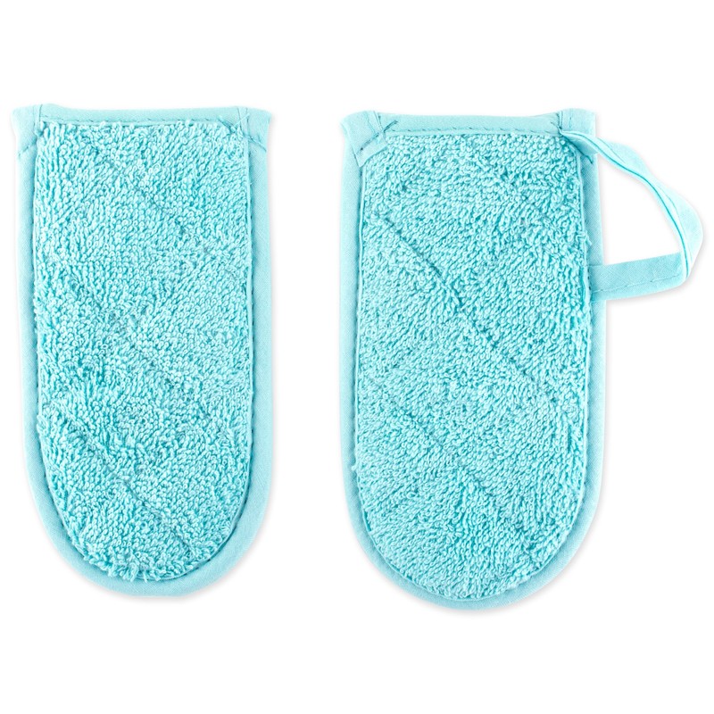DII Basic Terry Collection Quilted 100% Cotton, Pan Handle, Aqua,