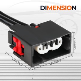 ISINFLASH Front Turn Signal Connector Fit for Jeep Wrangler JK 2007 2008 2009 2010 2011 2012 2013 2014 2015 2016 2017 2018 2007-2018 Turn Signal Wire Harness Pigtail Replace 68065016AB