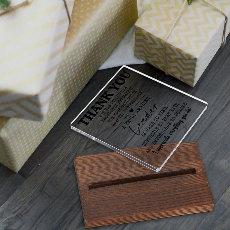 Thank You Leader Gift – Acrylic Desk Plaque with Appreciation