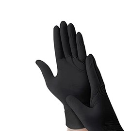 Vivid Powder Free Disposable Nitrile Gloves -100 Pack, Black Medical Exam Gloves NiteSafe (Large)