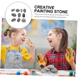 10Pcs DIY Painting Stones for Kids - Creative Flat Rocks for Crafting Safe and Smooth Pebbles for Indoor and Outdoor Decor