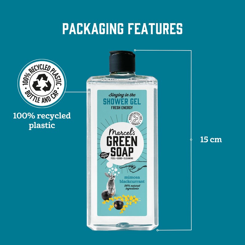 Marcel's Green Soap Shampoo - Mimosa & Blackcurrant Scent, Enriched
