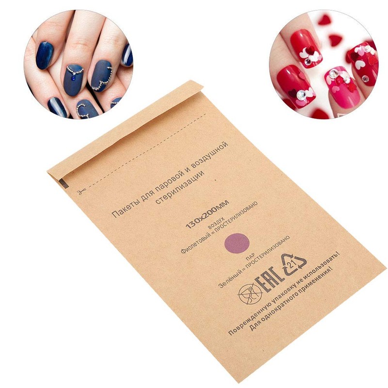 Nail Steriliser Bag 100 Pieces Sterilisation Bag Disposable Nail Bag