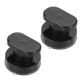 uxcell 2Pcs Suction Cup Glass Mirror Door Handle, Door Shower Handle, Self-Stick Instant Push Pull Armrest for Window, Cabinet, Toilet(Black, 62x50mm)
