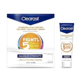 Clearasil Acne Cream Clearasil Stubborn Acne Control 5-In-1 Spot Treatment Cream 1 Oz