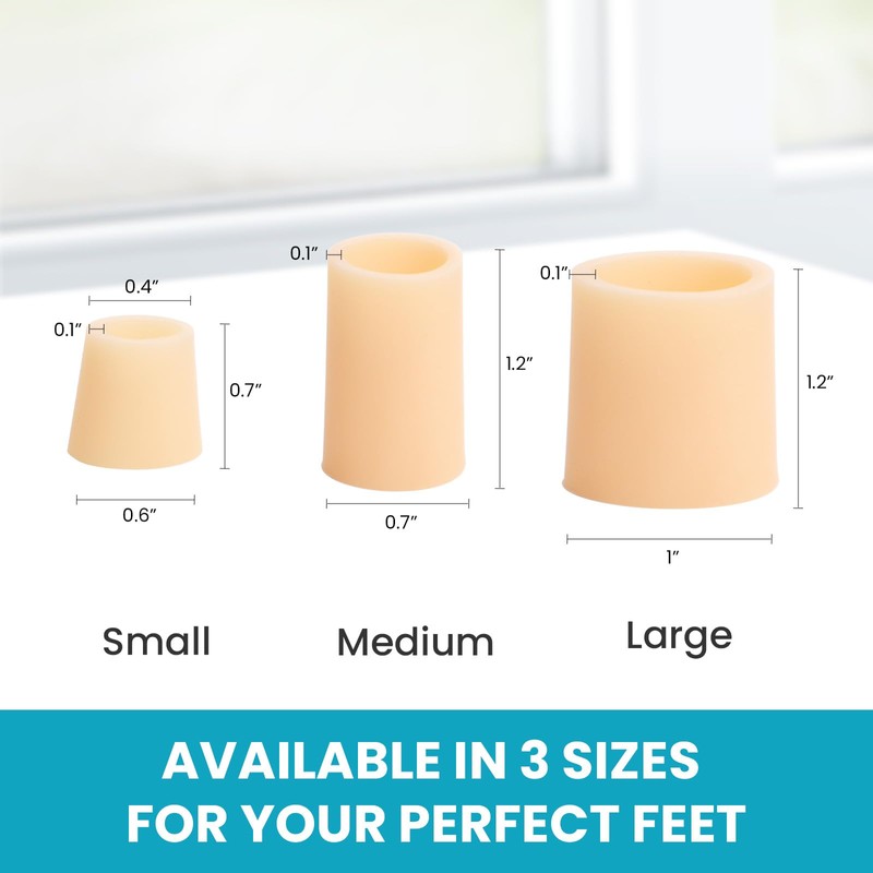 Povihome Toe Sleeves, Toe Protectors, 12 Pack Toe Tube Pads