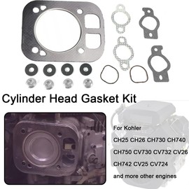 ZAMDOE KOHLER 24-841-04S, 24 841 03S, 24 041 37-S, 24 041 16, 24 041 32 for CH25 CH26 CH730 CH740 CH750 CV732 CH742 CVCV25 CVCV26 CV724 25HP Cylinder Head Gasket Kit