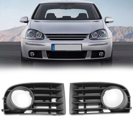 Sucxyor 2 pieces compatible with VW Golf 5 V fog light grille 2004-2009 fog light cover VW MK5 fog light cover left right 1K0853665B/1K0853666B (Black)