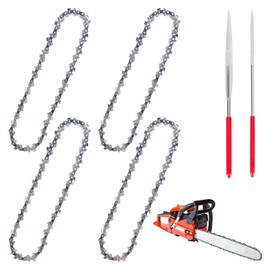 XCDMJ 4 Pack 6 Inch Chainsaw Chain for 6 Inch Bar 37 Drive Links 1/4" LP Pitch,Low-Kickback Chain Fits All Brands Chainsaw【2 Pack Free Chain Sharpener File Inclded】Mini Chainsaw Chain Replacement