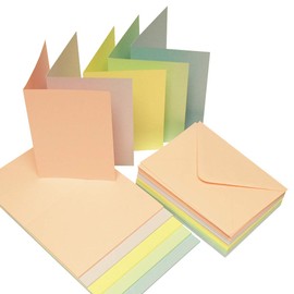 Craft UK 2307 5X7 Assorted Pastel Card and Envelope Pack of 40
