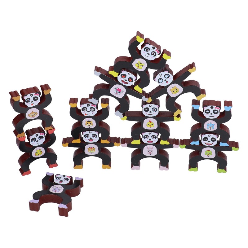 Wooden Stacking Games Toddler Children Interlock Balancing Blocks Educational ToyPanda