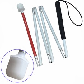 Blind Man White Wand, Foldable 6 Tier Aluminum , , ,