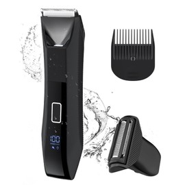 Manscape Ball Trimmer for Men, 2-in-1 Body Hair Groomer and Groin Hair Shaver -Dual-Head Trimmer for No-Nick Shaving, Smooth Grooming, Lightweight with Travel Lock, IPX7 Waterproof, LED Display