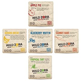 WILD ZORA Cereales Calientes Instantáneos Sin Granos - Sabrosos Cereales Paleo Friendly, Comida Caliente Instantánea, Desayuno Para Llevar, Sustituto De Avena, Sin Azúcar Agregado, Grano, Lá