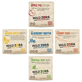 WILD ZORA Cereales Calientes Instantáneos Sin Granos - Sabrosos Cereales Paleo Friendly, Comida Caliente Instantánea, Desayuno Para Llevar, Sustituto De Avena, Sin Azúcar Agregado, Grano, Lá