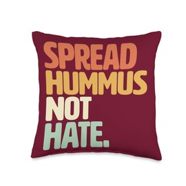 Veggie Humor Spread Hummus Not Hate Vegetarian Funny Vegan Throw Pillow