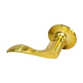 RI-KEY SECURITY - Dummy Closet Door Lock Lever Handle New Wave Style Satin Satin Brass LH
