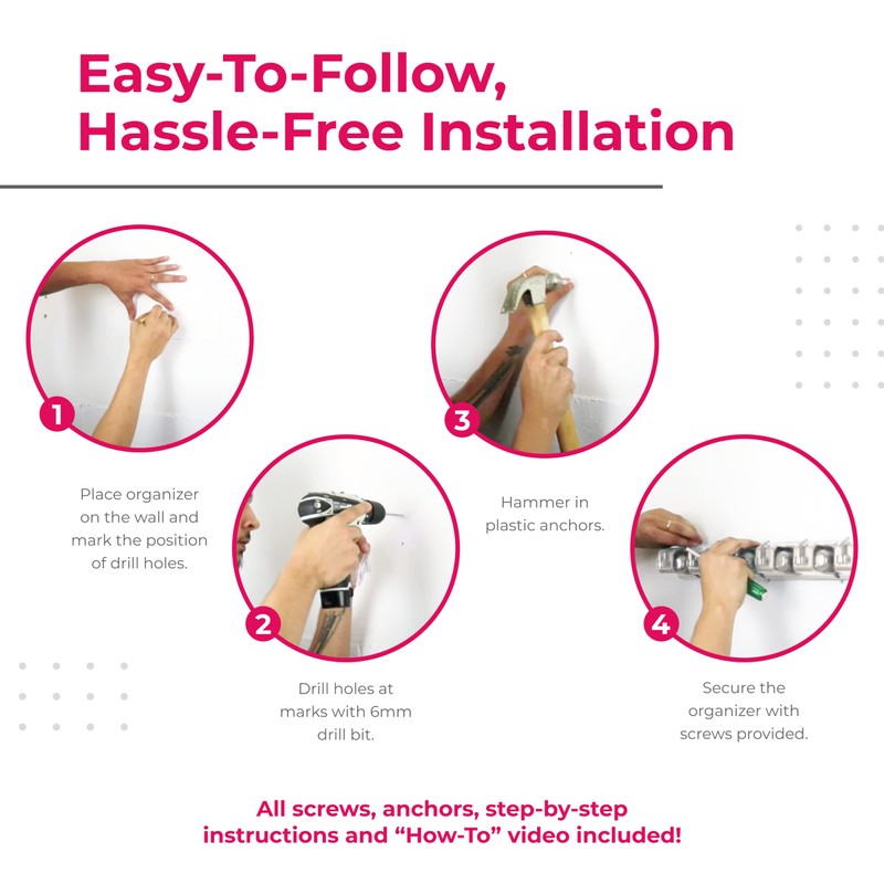 EXTRA GRIP Mop & Broom Holder Wall Mount - Wall