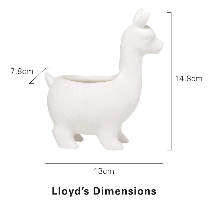 KIKKERLAND Lloyd The Llama Planter Design Accessory