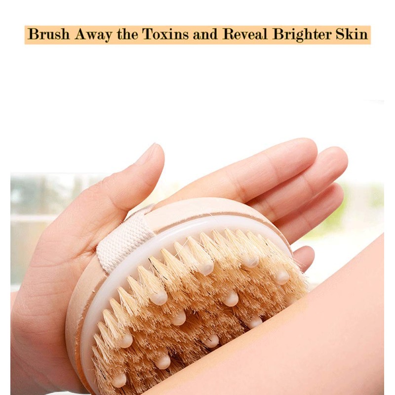 Uervoton Dry Brush Body Brush Exfoliating Brush Natural Bristles Bath