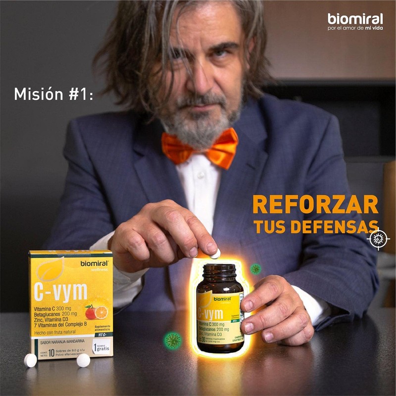 Biomiral Vitamina C Betaglucanos Zinc y Vitamina D3 - 30