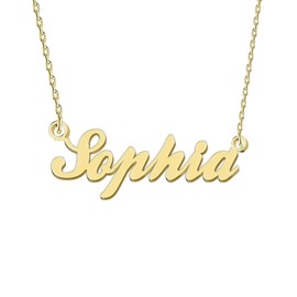 GR35Z9 Sophia Name Necklace for Women Gold Nameplated Pendant Stainless Steel Jewelry