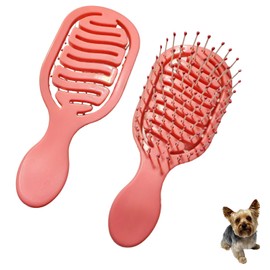 MAEELOU Soft Bristle Puppy Brush Small Dogs Gentle Grooming Tool Yorkie Shih Tzu Maltipoo Maltese (Pink)