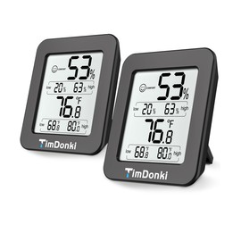 TimDonki Digital Hygrometer with Max and Min Records 10s Fast Refresh Accurate-Hygrometer Room Thermometer Indoor for Home/Bedroom/Baby Room/Office/Greenhouse/Cellar (Black)