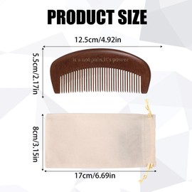 Wooden Carriage Comb, Birth Comb, Sandalwood, Natural Birth Comb, Labor and Delivery Utensils, Pregnancy Gift for Pregnant Women, with Fabric Bag
