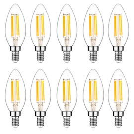 Raheem E14 LED Bulb, Dimmable, 110v 300 Lumens 2700k 40w Equivalent, Best Replacement for Halogen and Incandescent Bulb, Candelabra LED Bulbs, 10 Pack (Warm White)