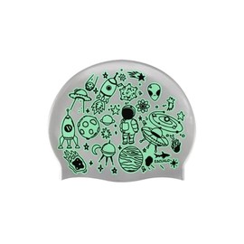 escualo Gorra para Natacion Unisex Adultos y Niños Modelo Espacio (Silicon) Impermeable, Unitalla, Color Gris