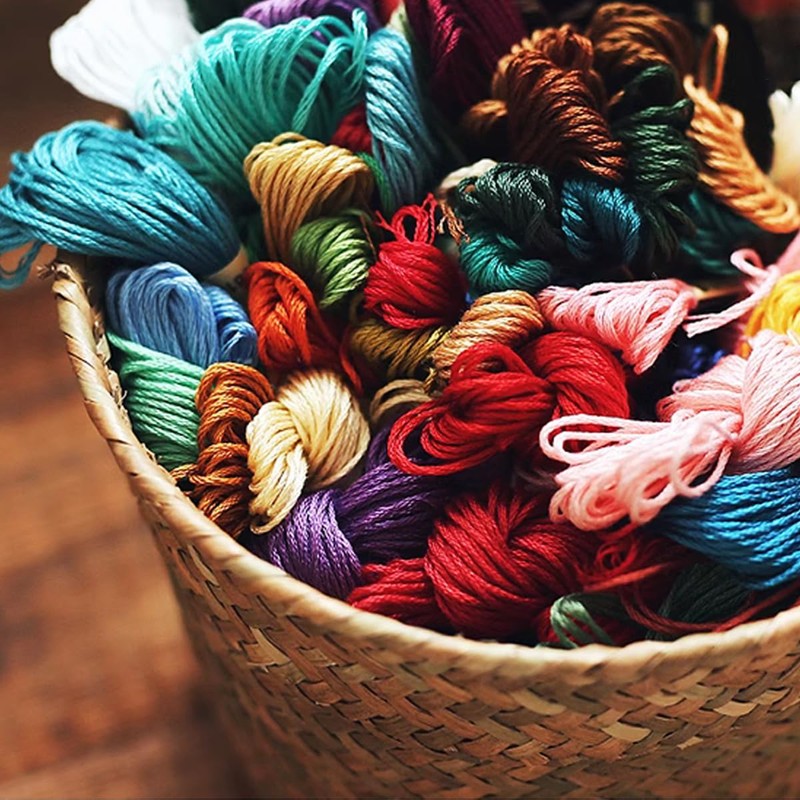 Bracelet String Kits, 50 Colors Rainbow Color Embroidery Thread, Cross