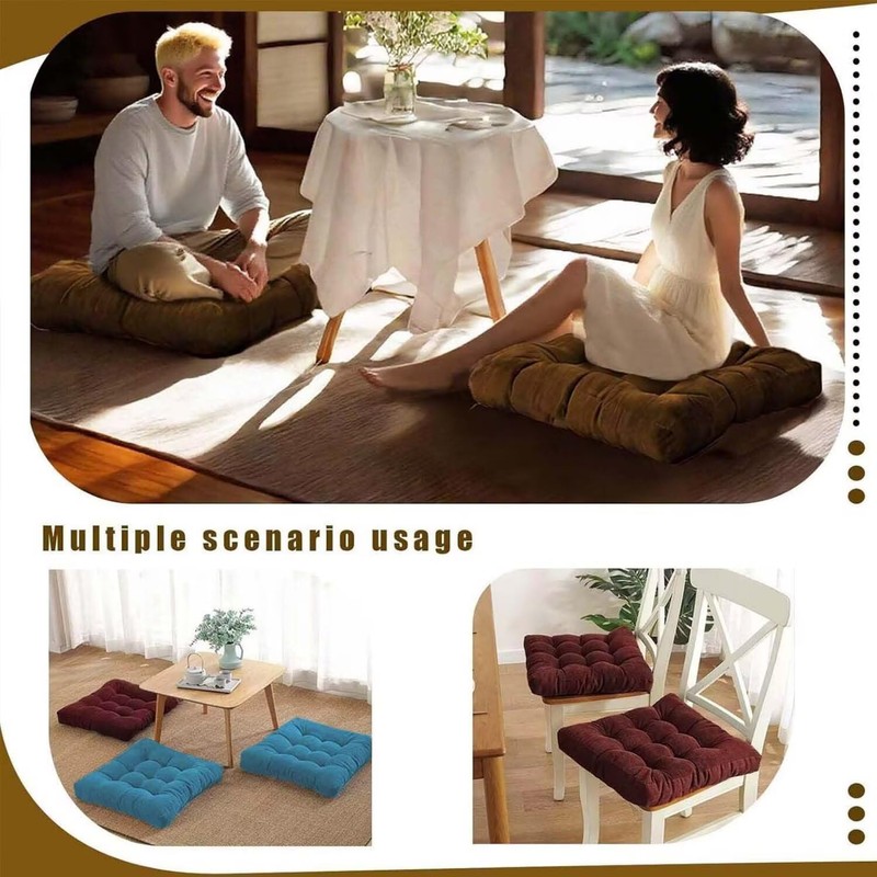 Gfobip Floor Pillows Set Square Chair Cushion Pad Tufted Seat