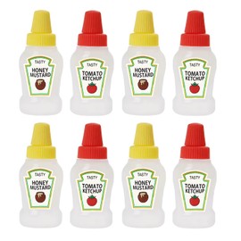 EZONEDEAL 25ml/0.84oz Squeeze Bottles, 8-Pack, Plastic, Cylindrical, Squeeze Dispensing, For Sauces, Condiments, Dressings, Kitchen, Dining