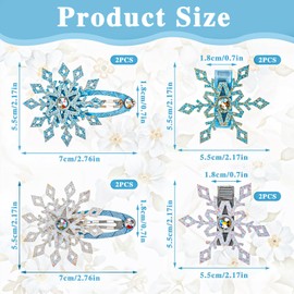 JJUNW 8 PCS Snowflake Hair Clip, Blue White Christmas Hair Accessories for Women, Hair Accessories for Girls, Festive Snowflake Hairpins Holiday Hair Accessory Party Hair Accessories Party Gifts