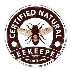 CafePress Certified Natural Beekeeper 5.5" Round Car Magnet Magnetic Bumper Display
