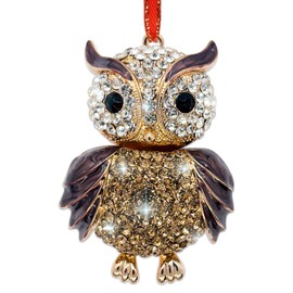 JUESMOS Gold Owl Christmas Ornament 2024 Metal Owl Animal keepsake Ornament Decorations for Christmas Tree Brilliant Hanging Ornaments Owl Christmas Ornaments Gifts for Women Kids Girls Mom Owl Lovers