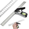 Square Ruler Tool Set, Combination Square Carpentry Tools with 12Inches/300mm