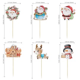 36 piezas de decoración para cupcakes de Navidad, muñeco de nieve, ciervo, Papá Noel, cupcake para temática de Navidad, Año Nuevo, festividades, fiesta de tartas, suministros de decoración