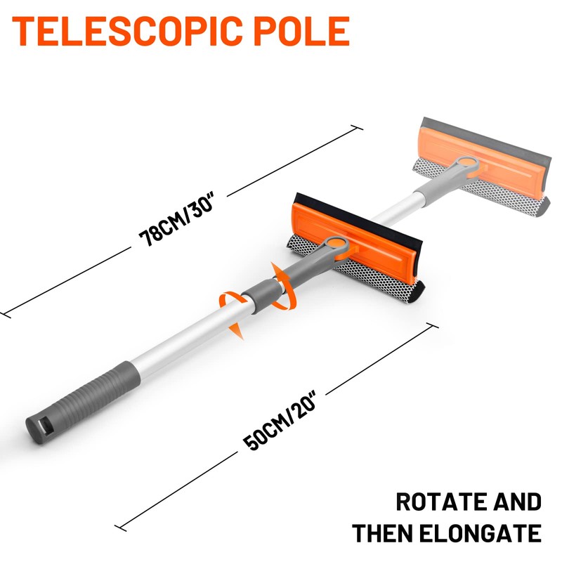 eazer Professional Window Squeegee, 2-in-1 Rotatable Squeegee for Window Cleaning