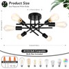 TOBUSA 6-Light Semi Flush Mount Ceiling Light Fixture, Black Sputnik